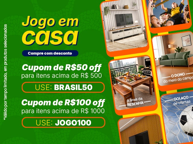Jogo em Casa: Cupom de R$ 100 para itens acima de R$ 1000 - JOGO100