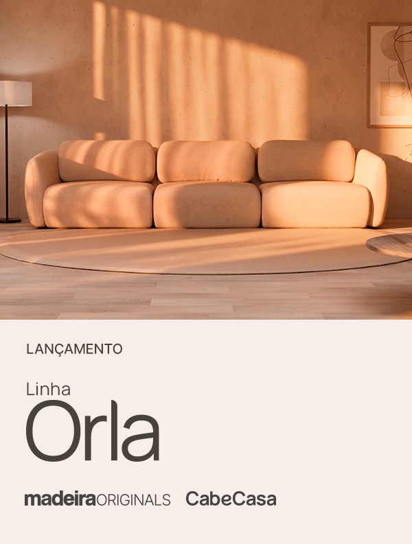 Linha Orla MadeiraMadeira Sofá Orla Madeira Originals em ambiente de sala, com design modular e formas orgânicas