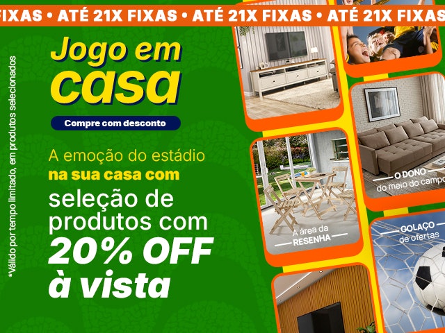 Jogo em Casa: 20% OFF à vista