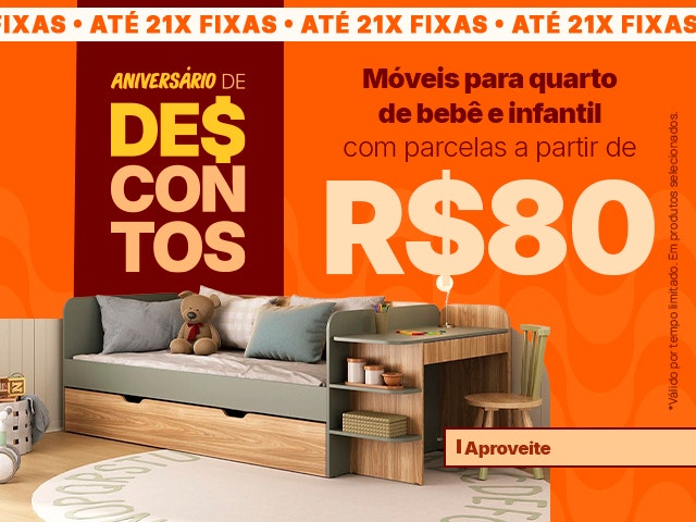 Maratona de Descontos de Aniversário: Quarto de Bebê e Infantil