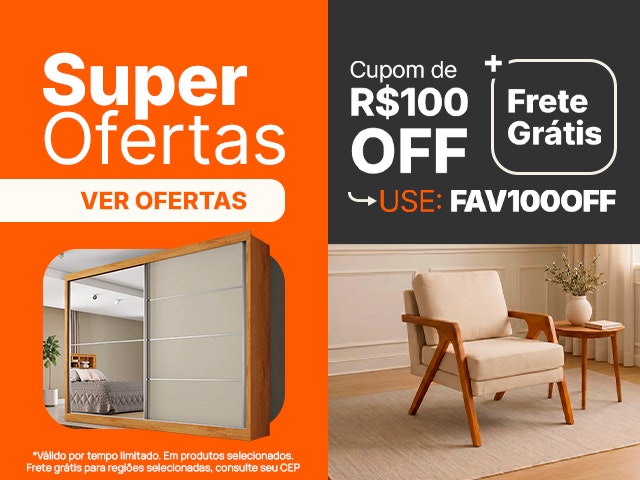 Lojas Favoritas: Cupom de R$100 + Frete Gratis - FAV100OFF