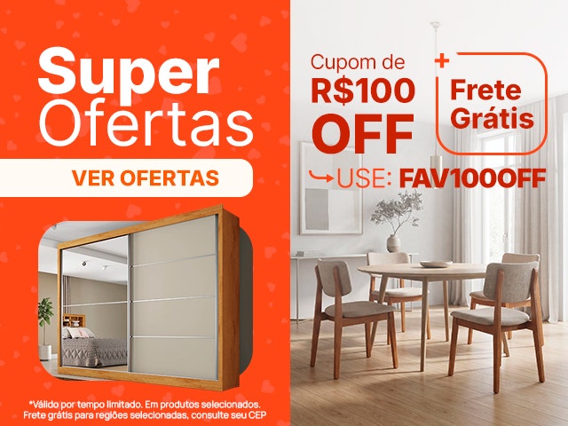 Lojas Favoritas: Cupom de R$100 + Frete Gratis - FAV100OFF
