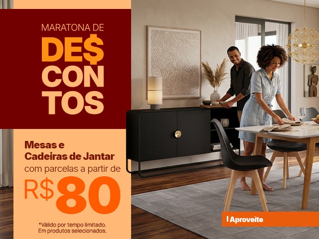 Maratona de Descontos: Mesas e Cadeiras de Jantar com parcelas a partir de R$80