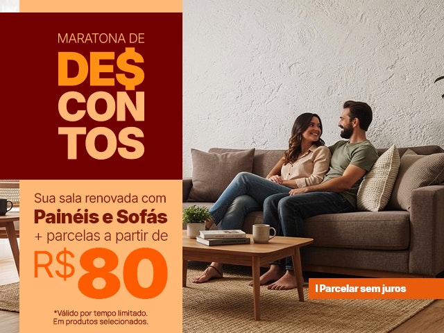 Maratona de Descontos: Sala de Estar e Estofados com parcelas a partir de R$80 Mob