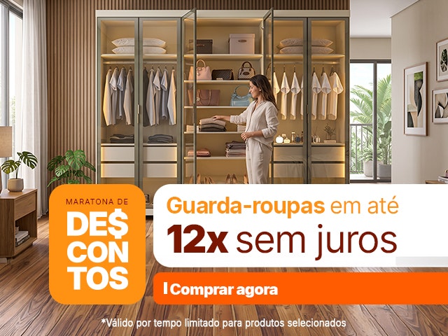 Maratona de Descontos: Guarda-Roupas em até 12x sem juros Mob