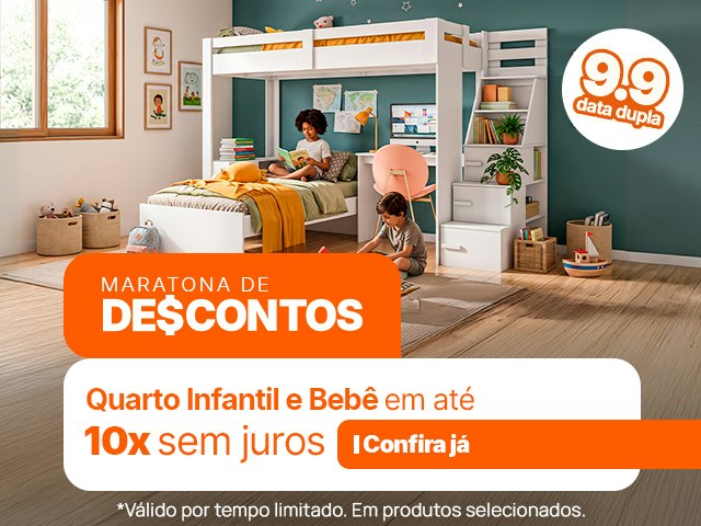 Maratona de Descontos: Quarto Infantil e Bebê em até 10x sem juros Mob
