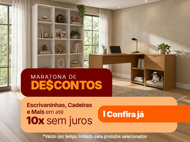 Maratona de Descontos: Escrivaninhas, Cadeiras e Mais em até 10x sem juros Mob