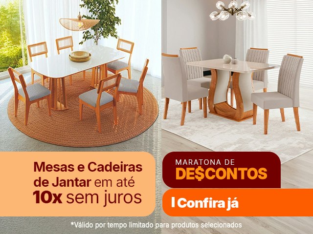 Maratona de Descontos: Sala de Jantar em até 10x sem juros V2 Mob