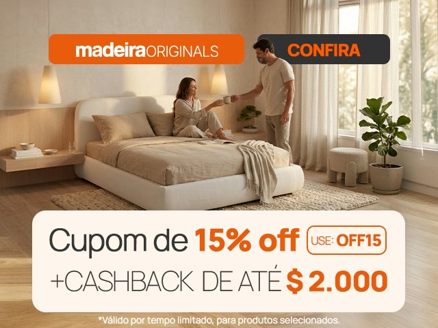 Madeira Originals: cupom de 15% + cashback de R$ 2000 - OFF15 V4 Mob