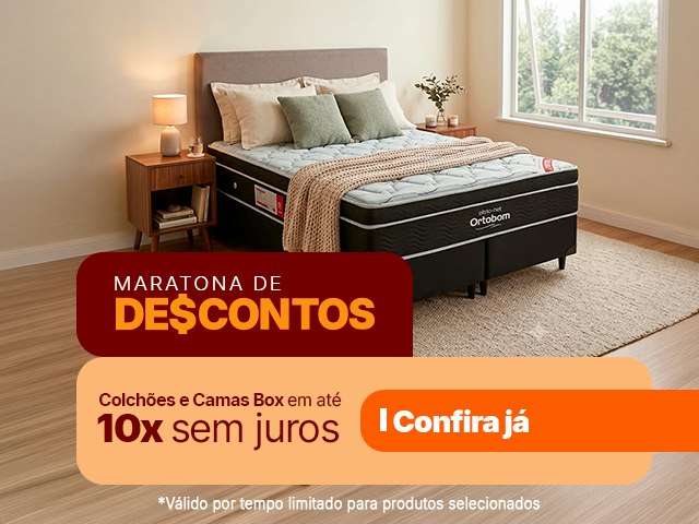 Maratona de Descontos: Colchões e Camas Box em até 10x sem juros Mob