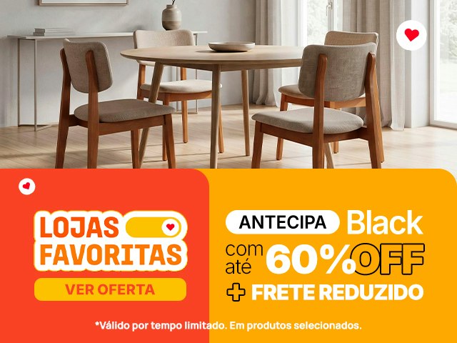 Lojas Favoritas: Antecipa Black com até 60% Off + Frete reduzido Mob
