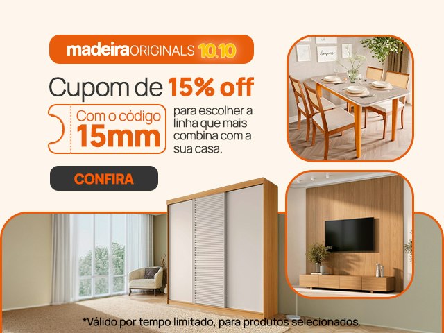 Banner Cupom de Desconto Móveis Madeira Originals 10/10 Mob