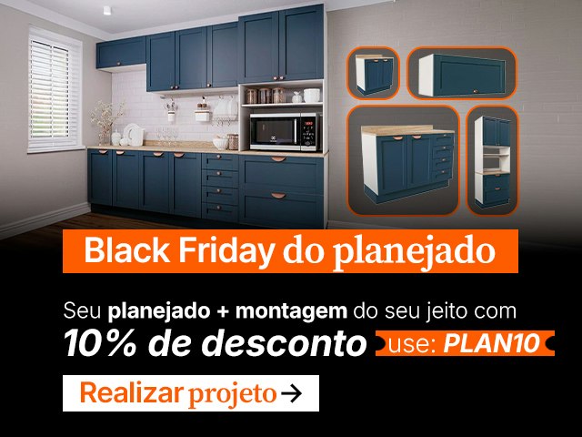 BF do Planejado: Cupom 10% Produto + montagem - PLAN10 Mob