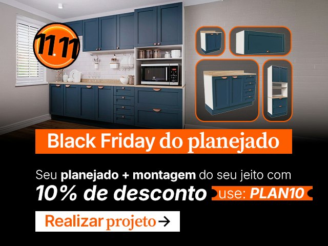 BF do Planejado: Cupom 10% Produto + montagem - PLAN10 V2 Mob