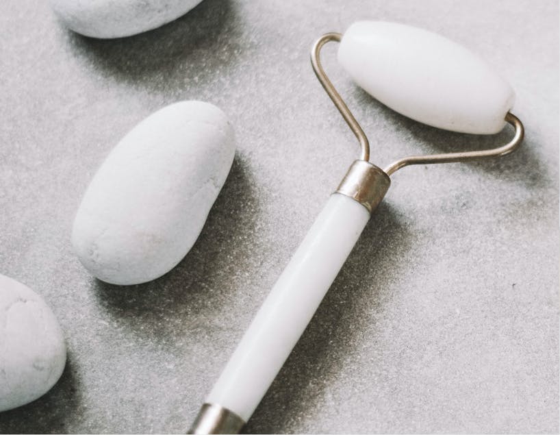 Textured counter with rocks, etc.