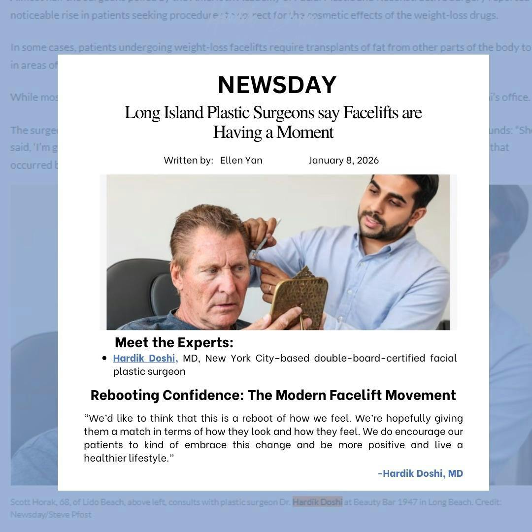 Long Island Plastic Surgeons Say Facelifts are Having a Moment