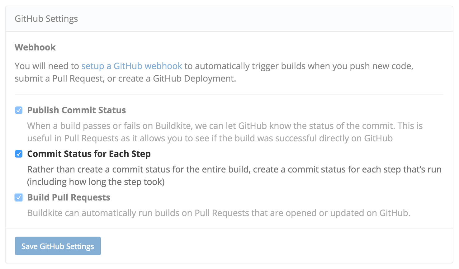 Per-Step GitHub Commit Statuses