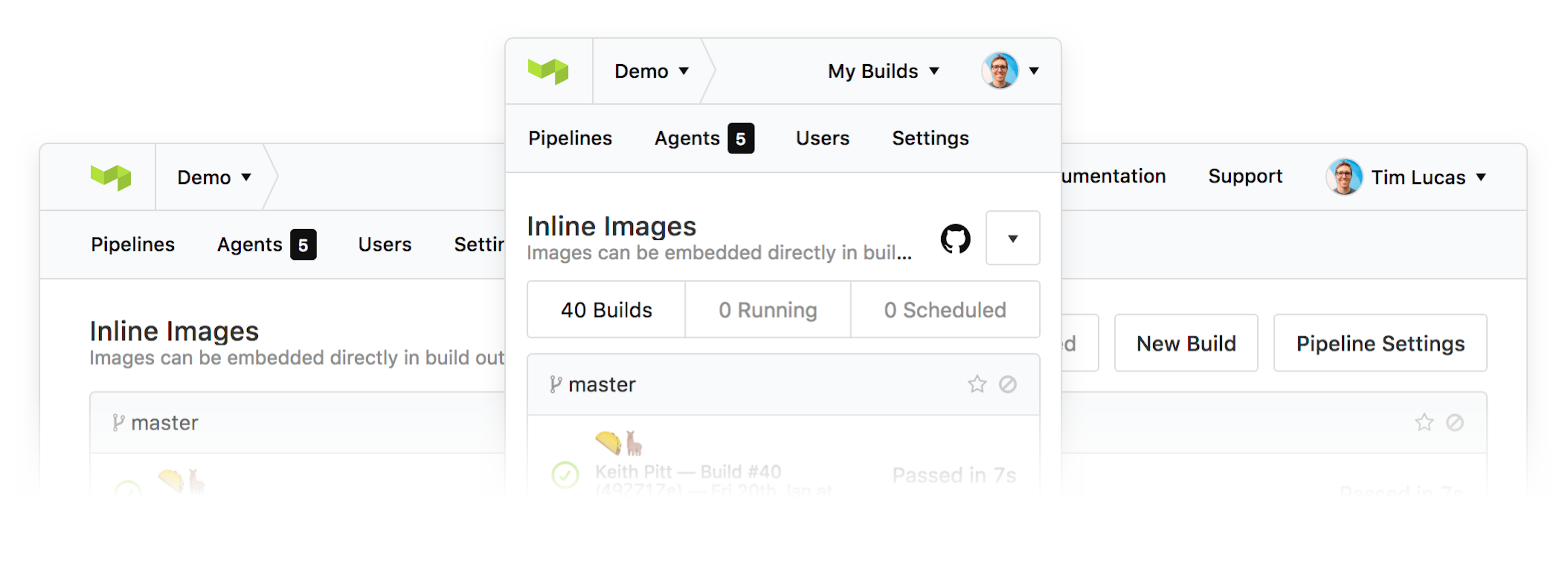 Improved pipeline header; mobile support, more emojis & more | Buildkite