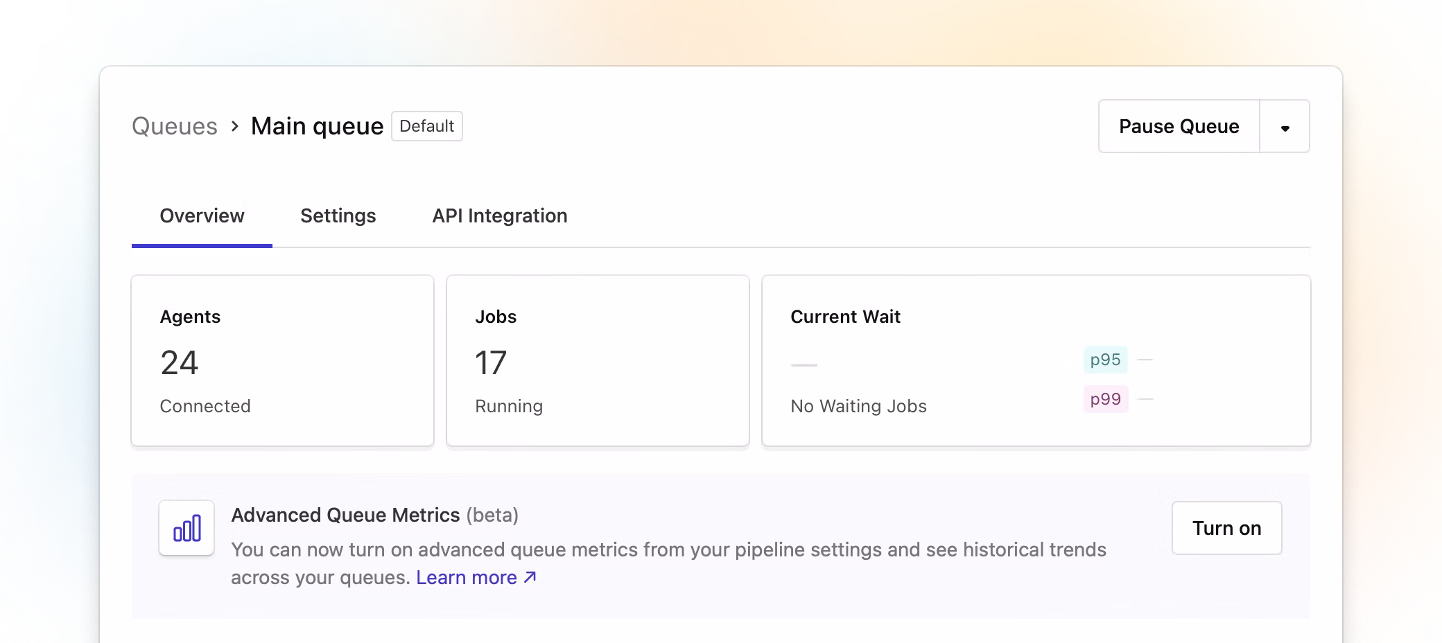 Simplified queue pausing