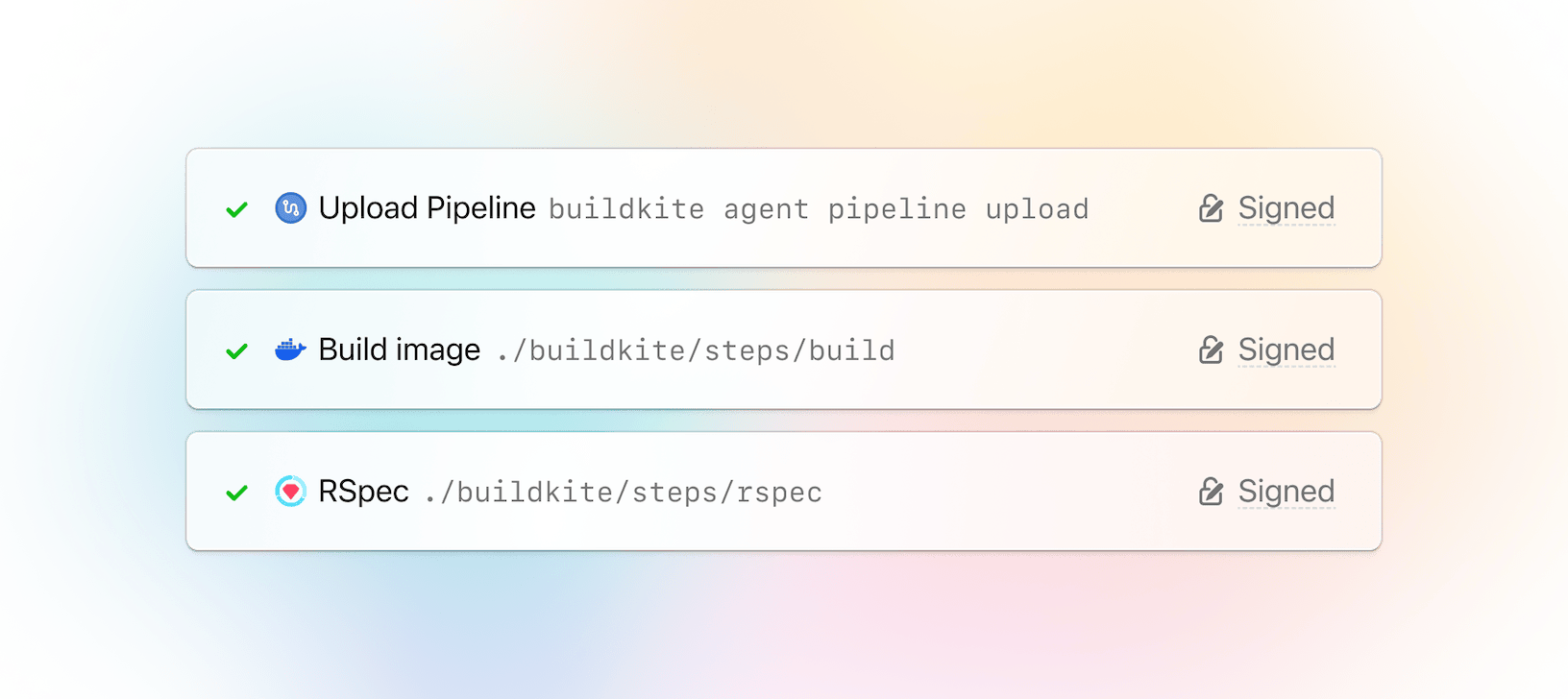 Signed pipelines