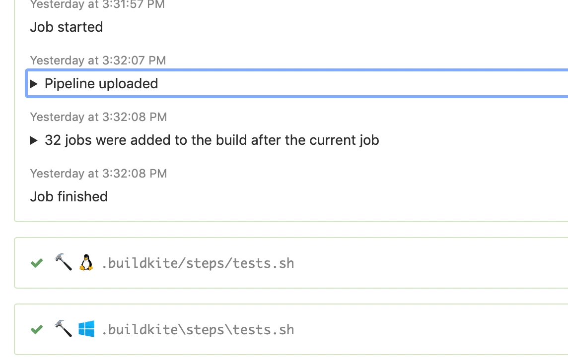 Gif showing expanding the pipeline upload in the Timeline tab