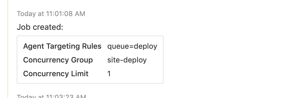 Screenshot of the concurrency details in the Timeline tab