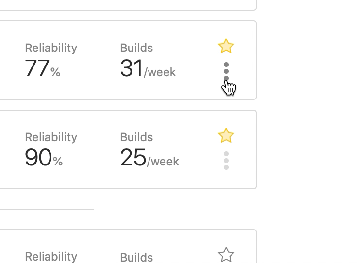 Screenshot showing the new View Builds and Branch Settings options