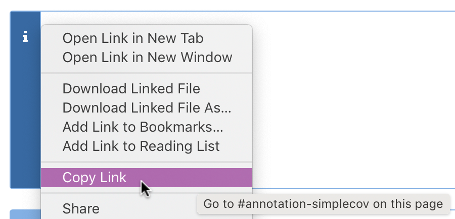 Screenshot of the link on a build annotation
