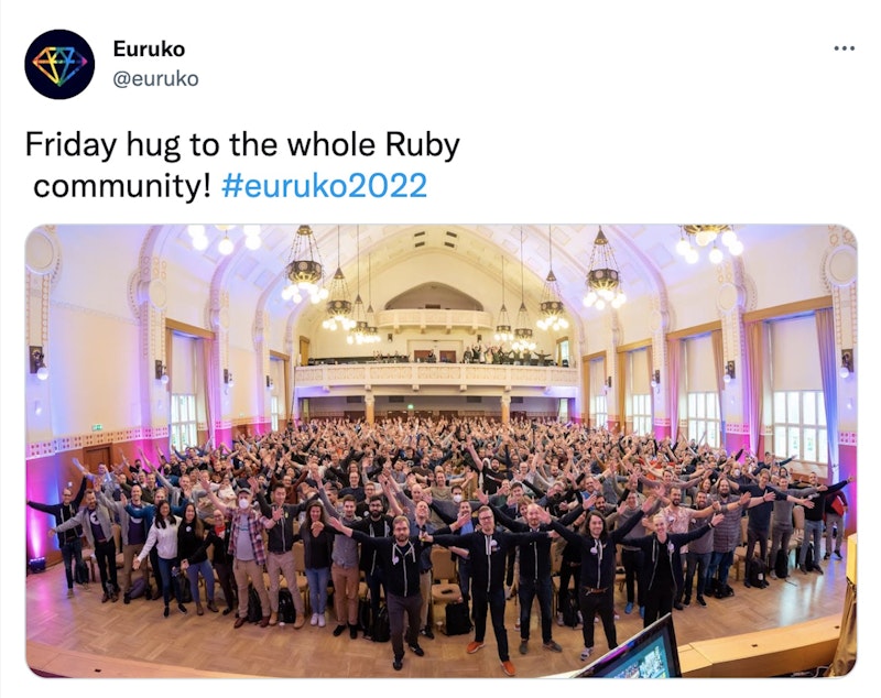 The "Friday Hug" is a Ruby Conf tradition