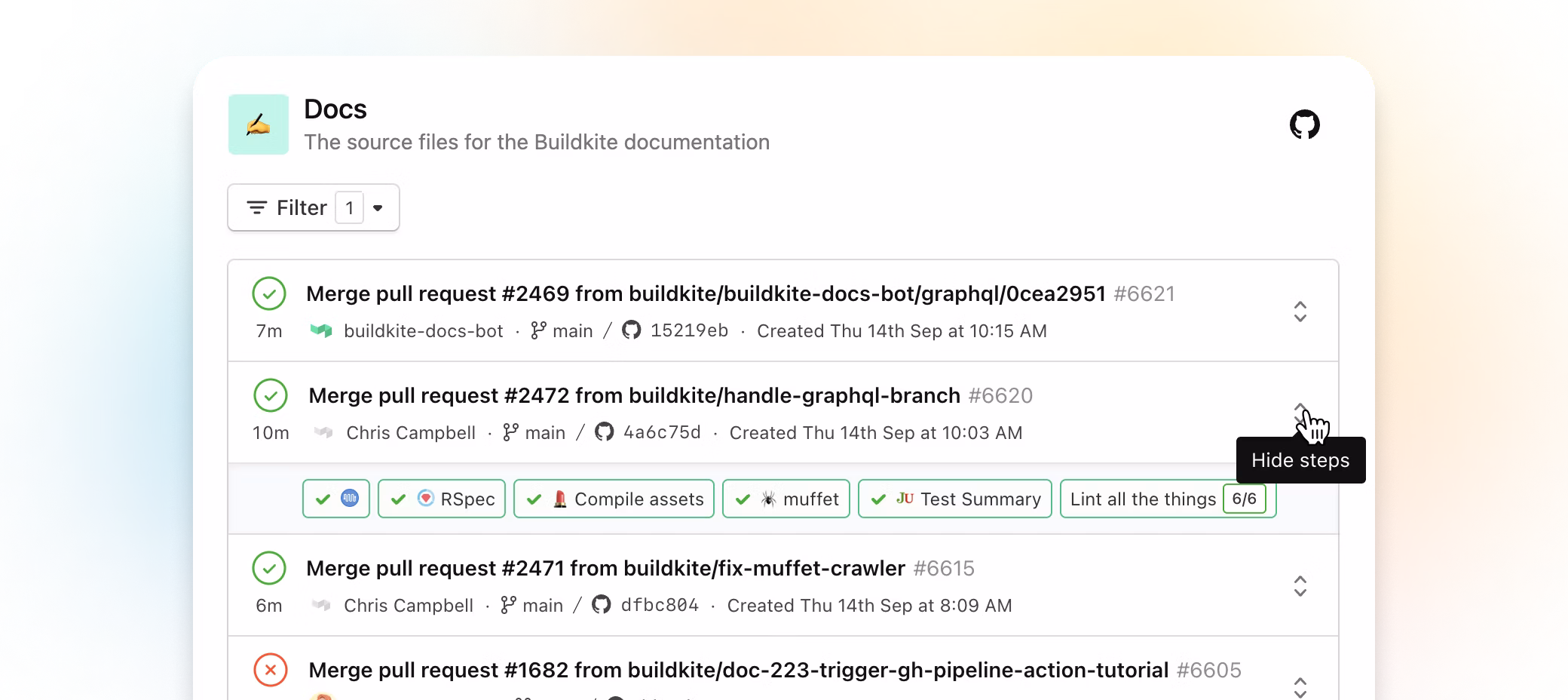 Redesigned build row