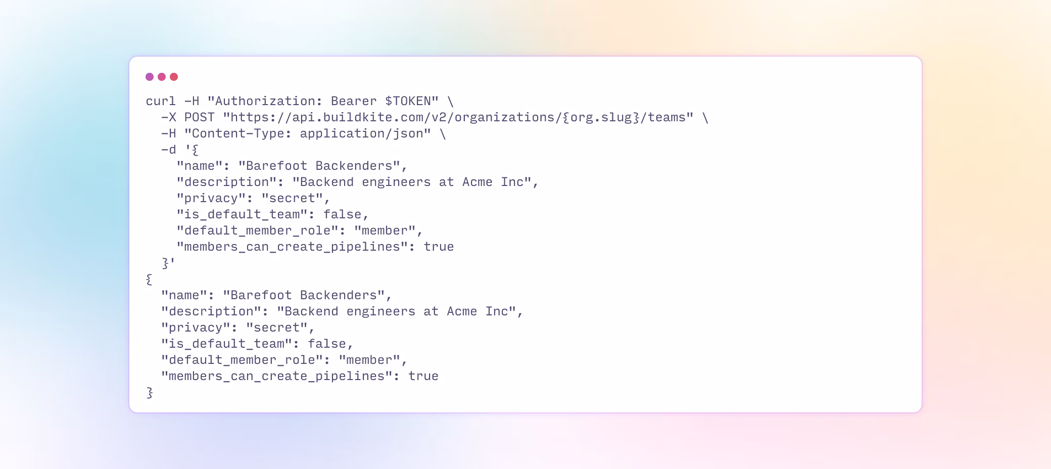 Manage teams through the REST API
