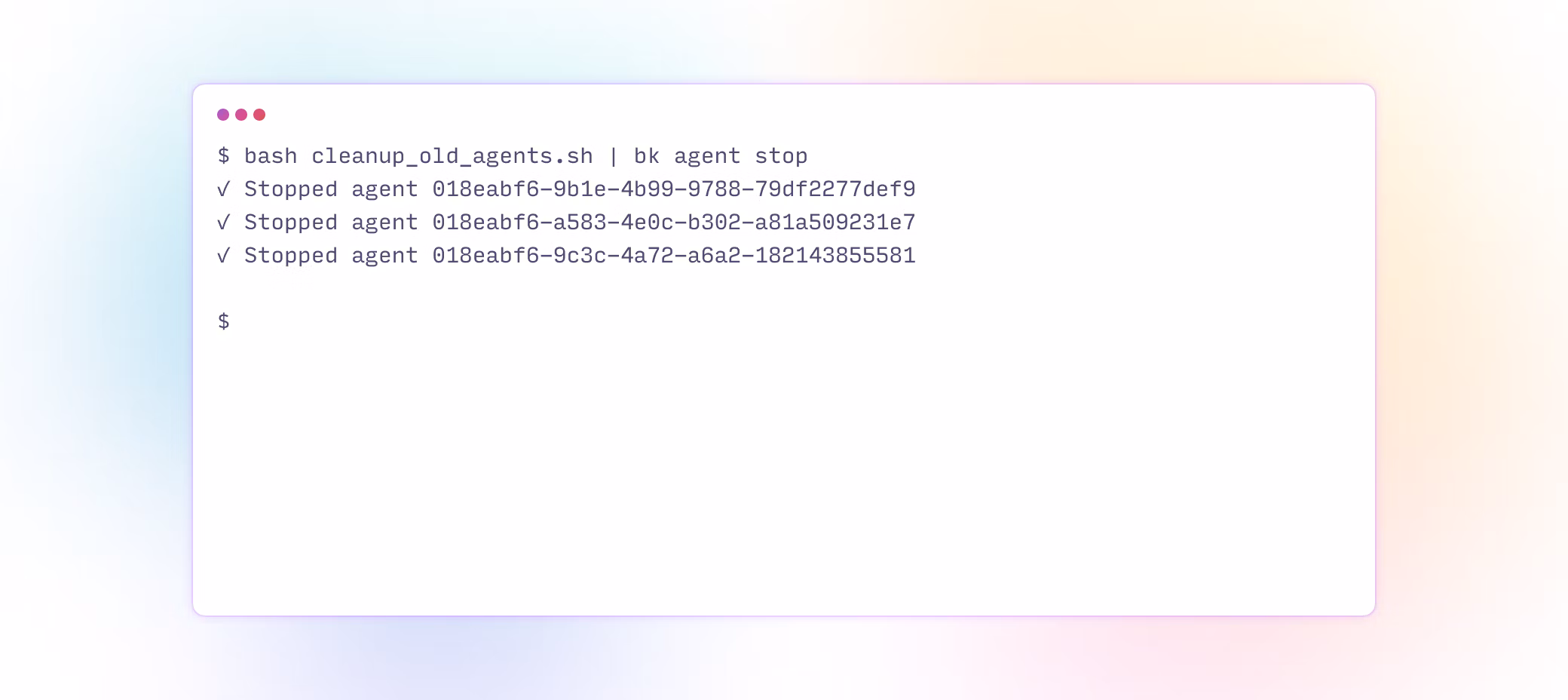 Bulk stop agents