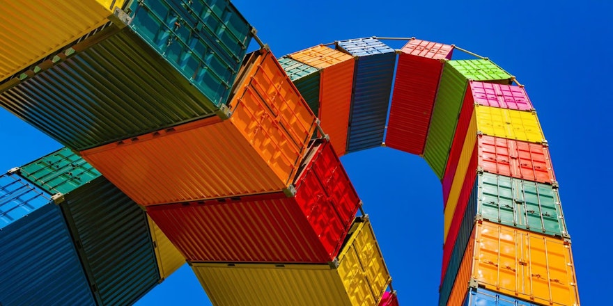 Colorful shipping containers
