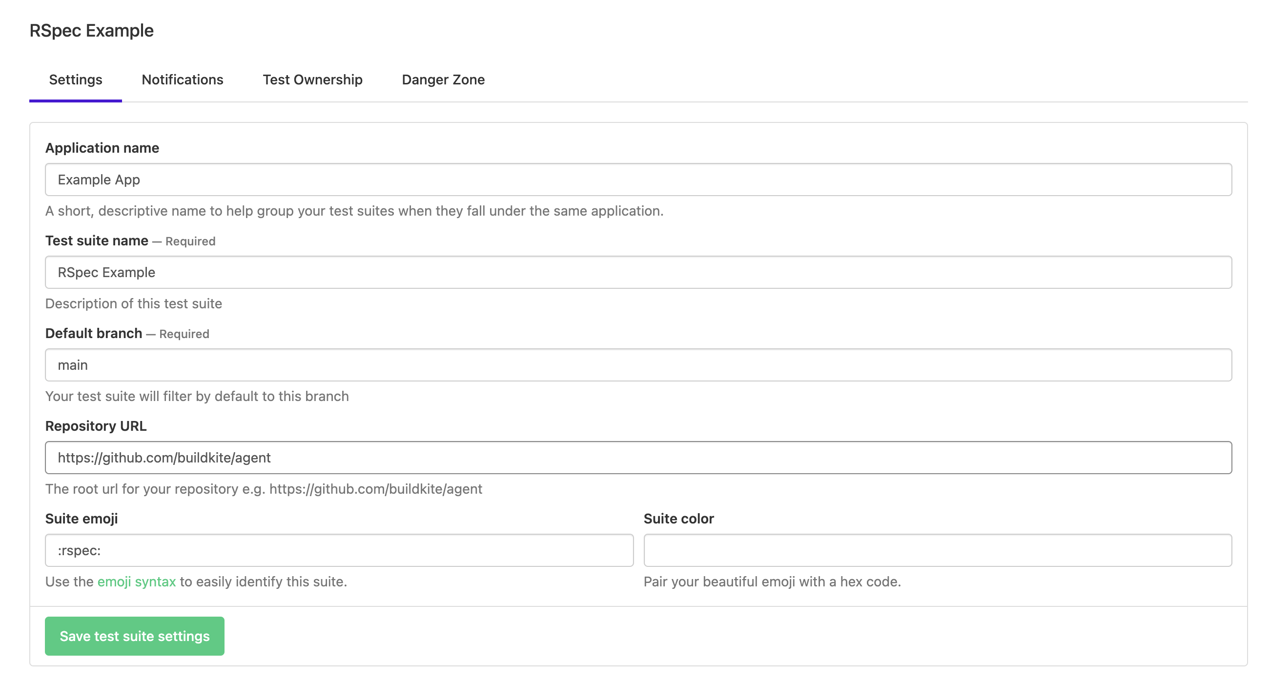 Test page header Git settings