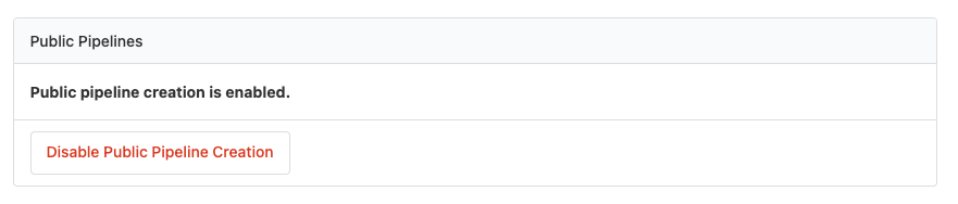 Screenshot of public pipeline settings