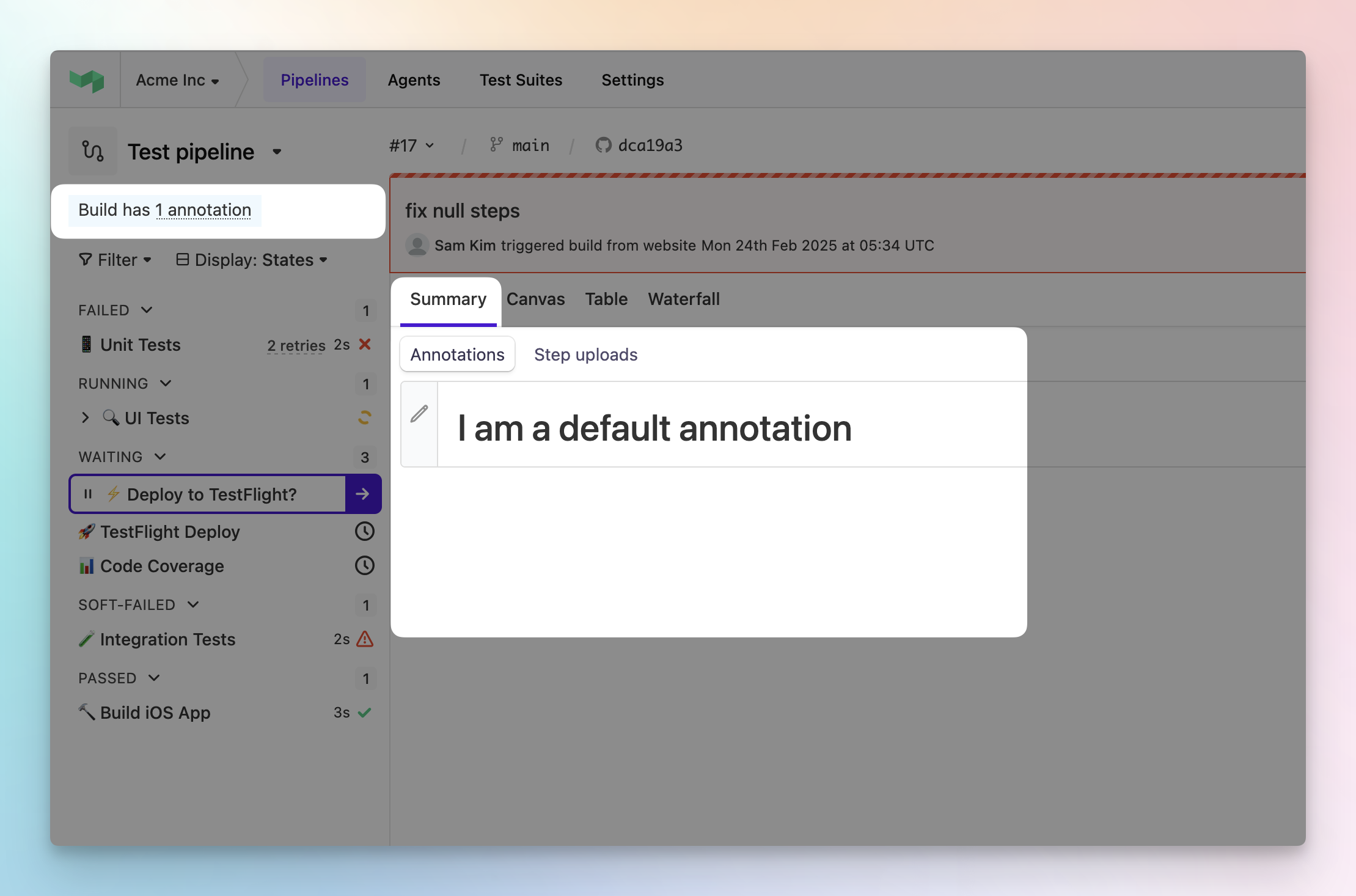 screenshot of annotations