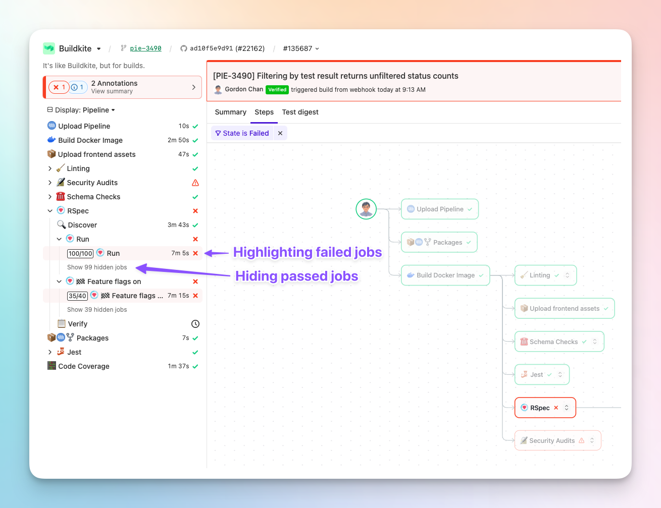 Sidebar now hides jobs that you don't need to see