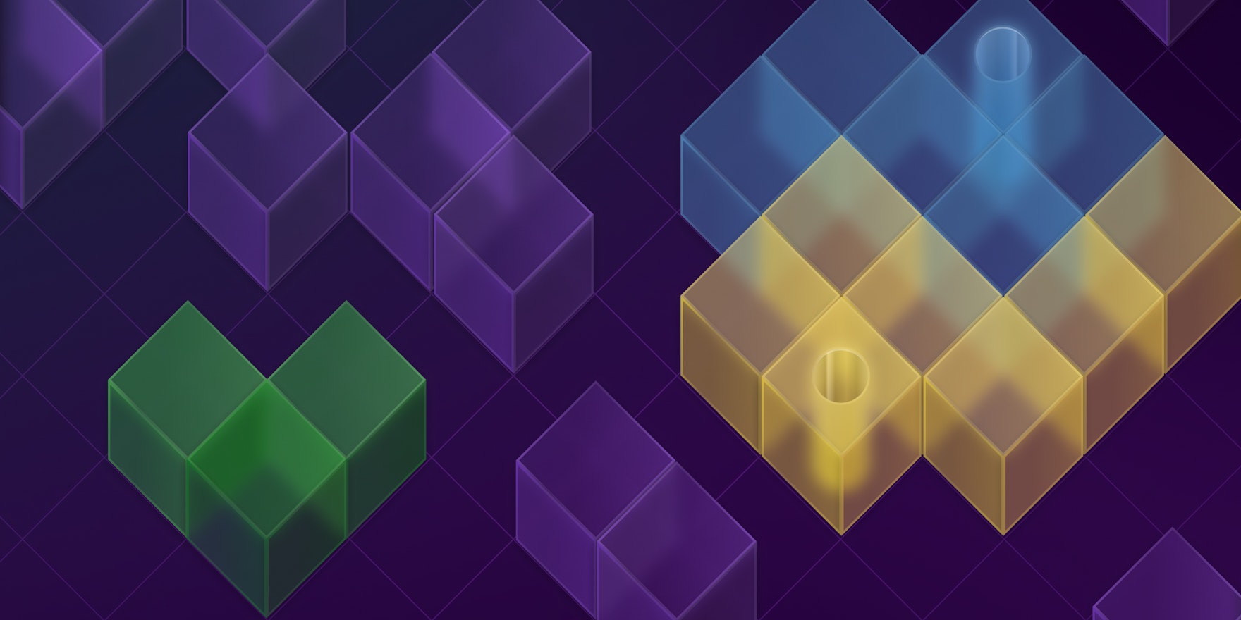 A stylized representation of the Bazel and Python logos in a Tetris-like configuration.
