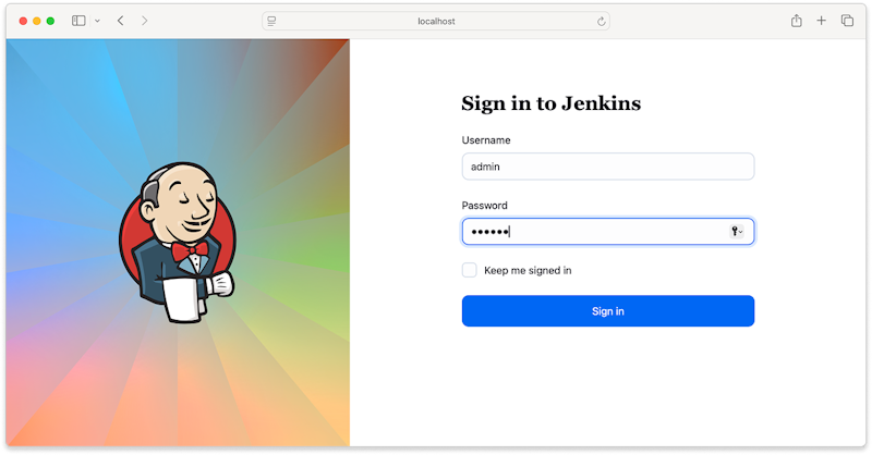 The Jenkins sign-in screen