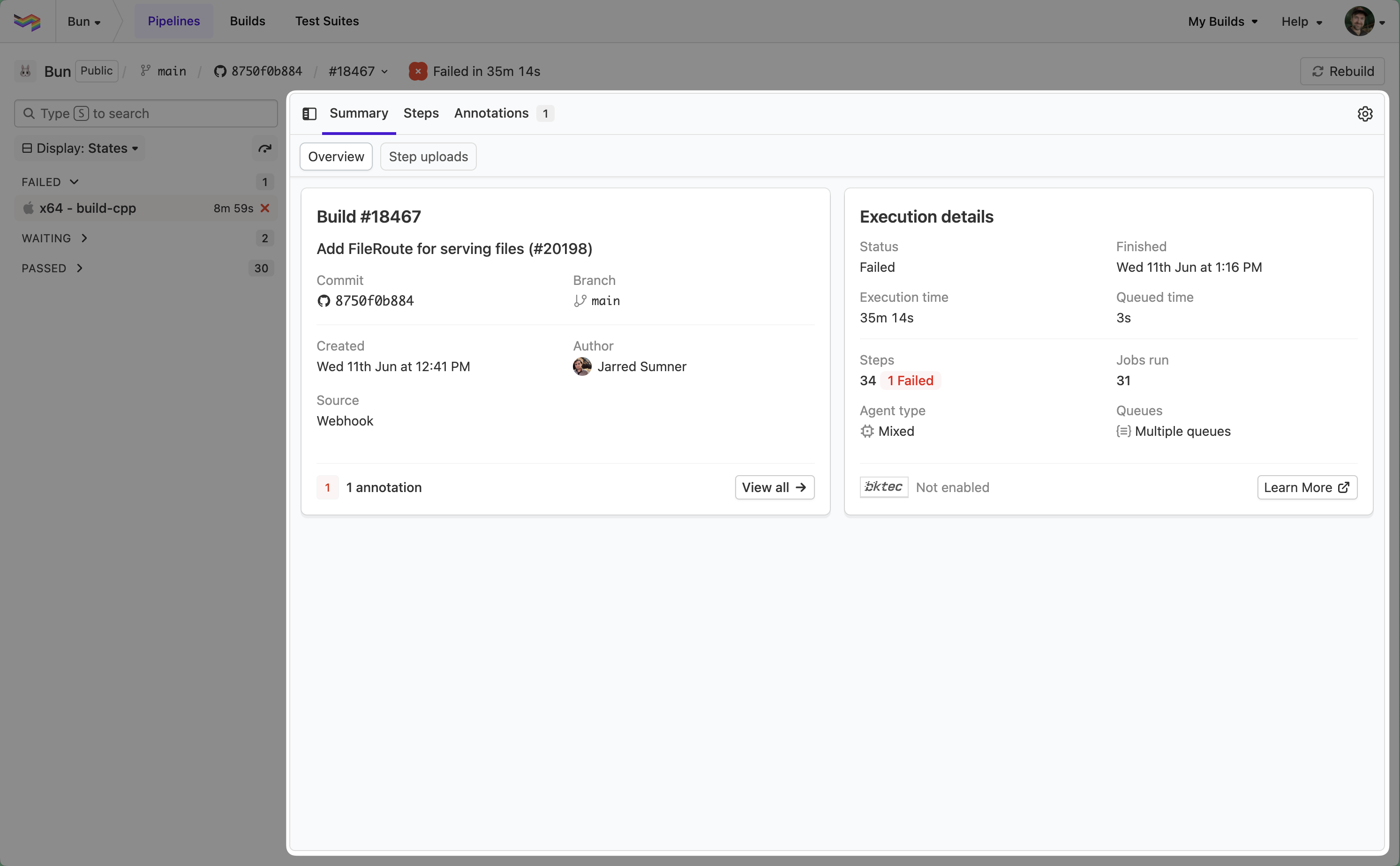 new overview tab