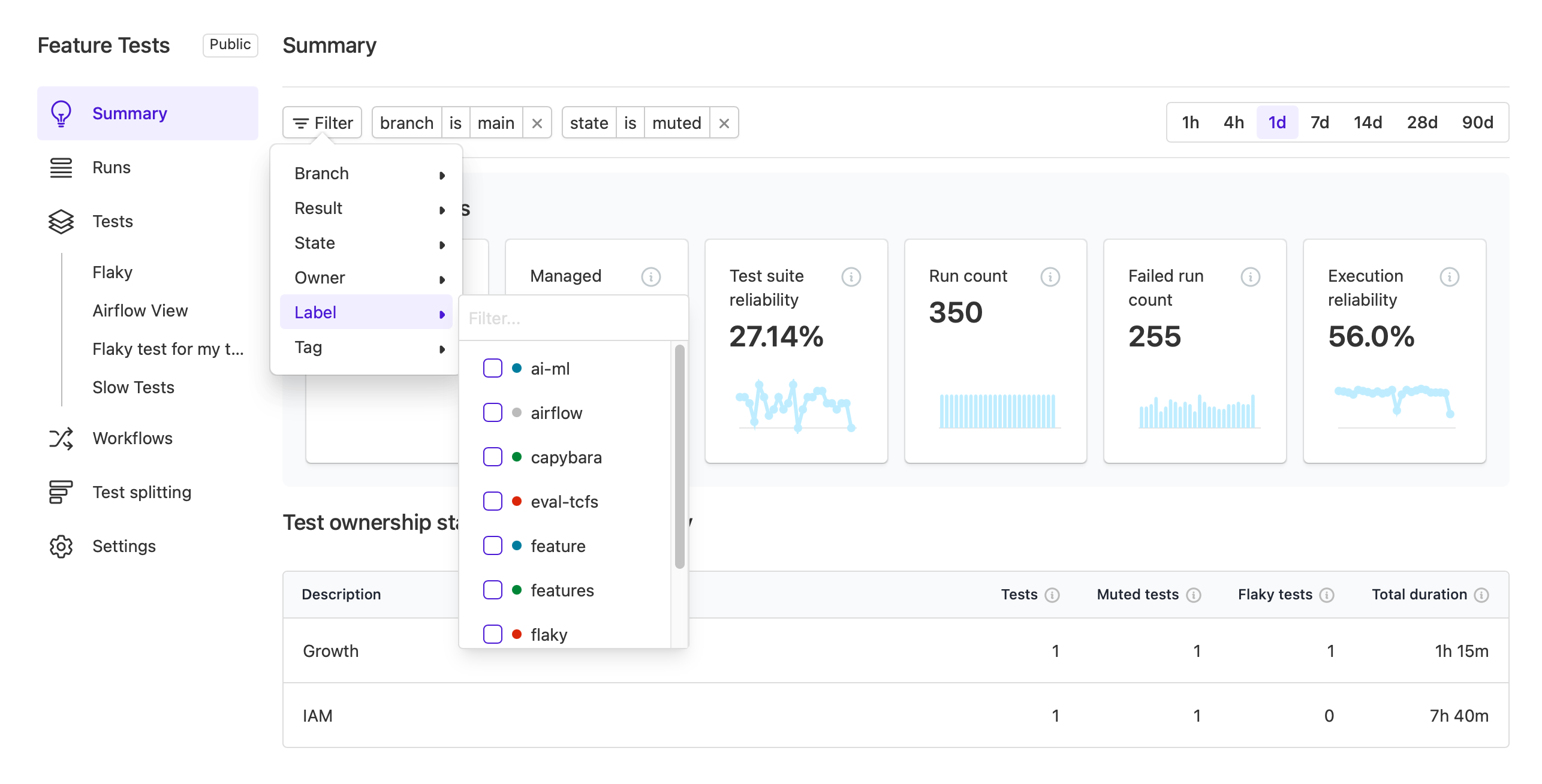 Test Engine UI enhancements