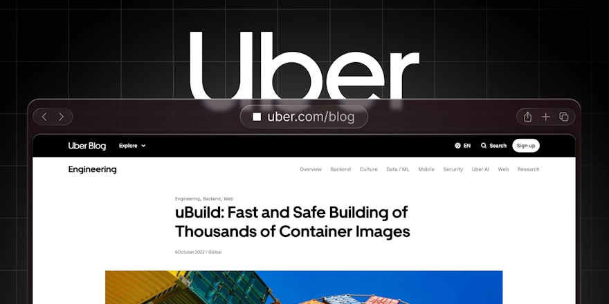 A browser showing the blog post from Uber