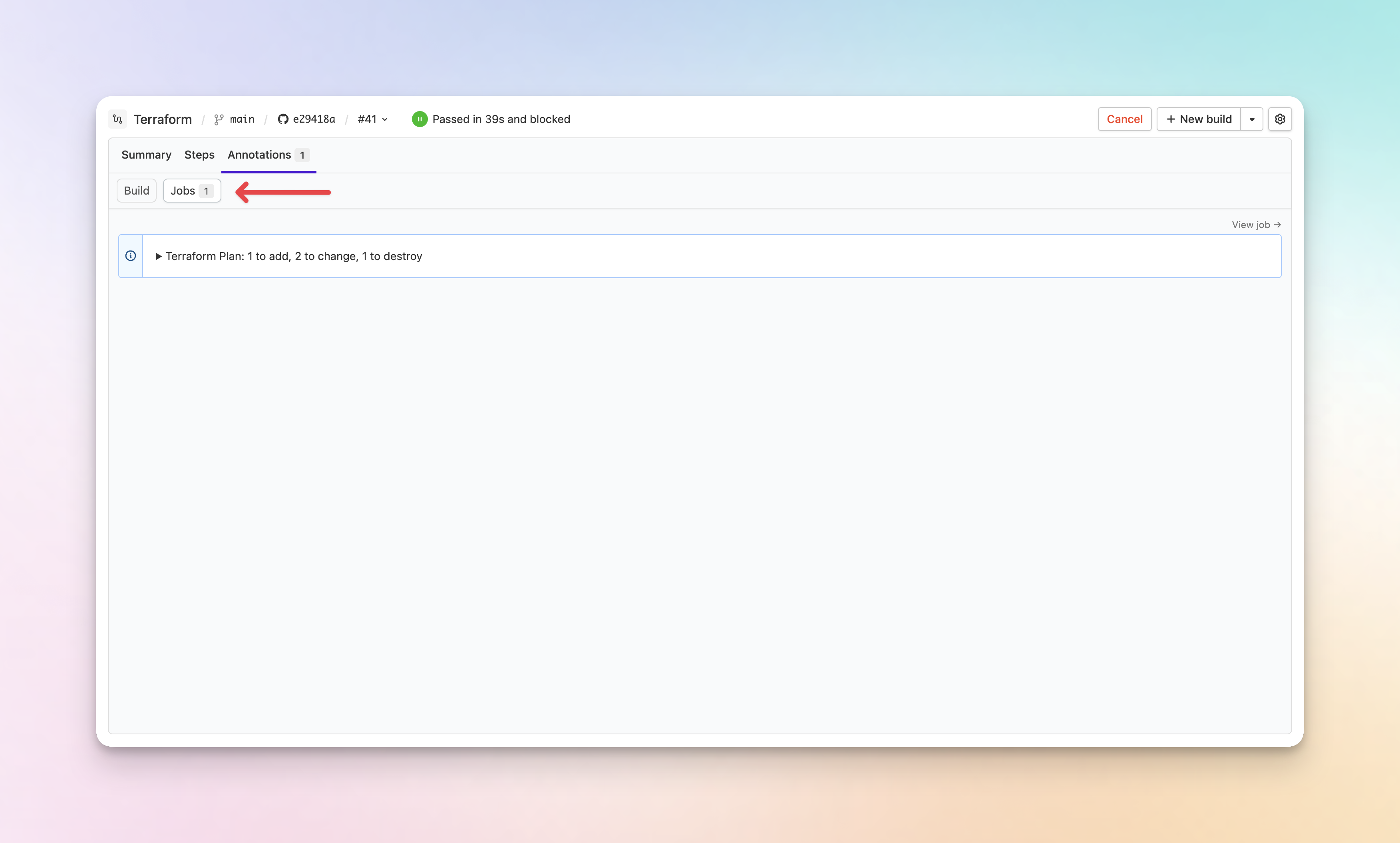 Jobs sub-tab on the Annotations tab