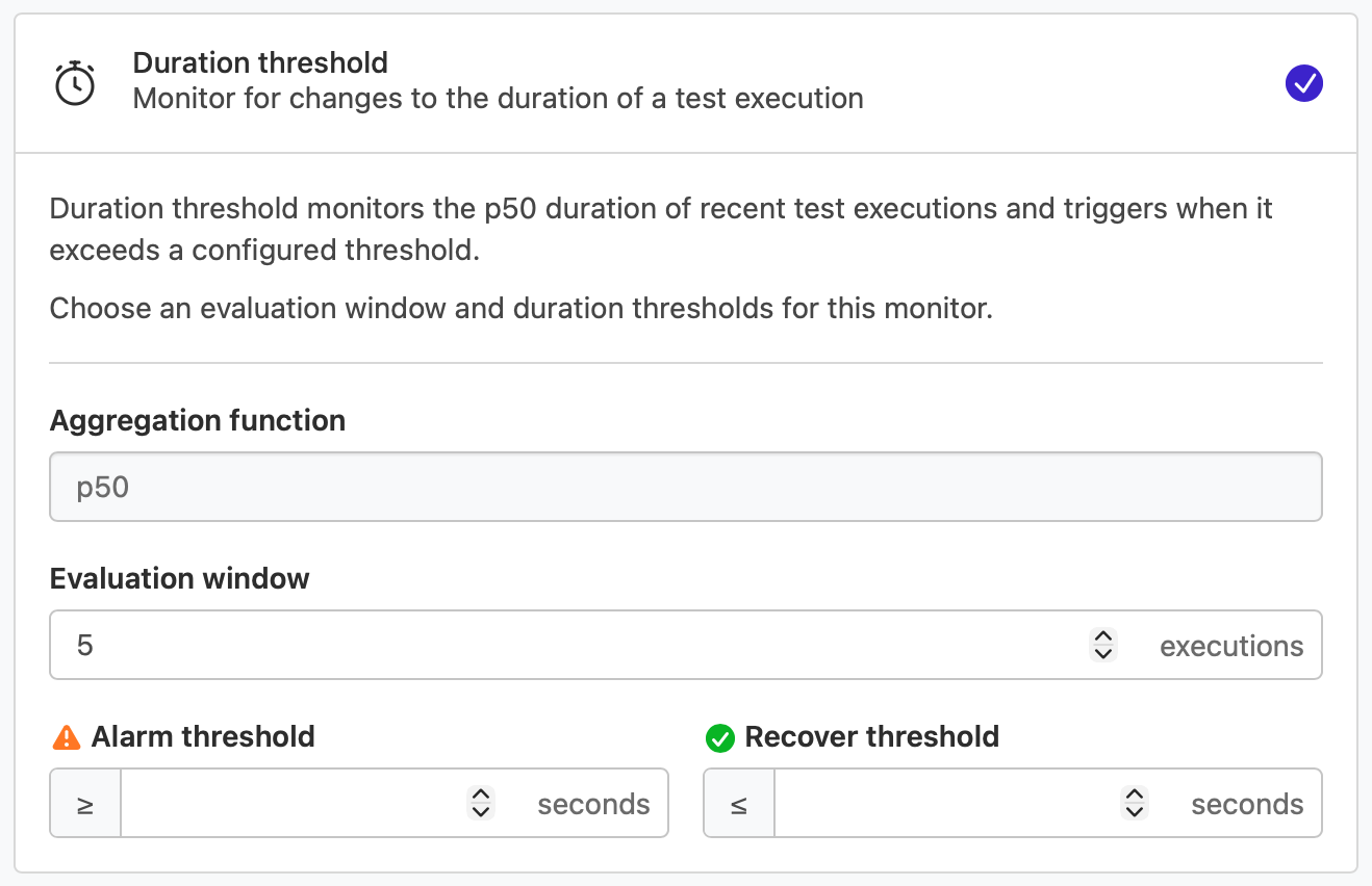 Duration threshold monitor form