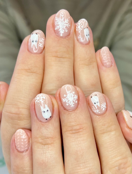 Baby Totoro Winter Nails