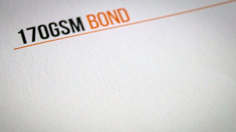 Closeup of 100% recycled uncoated paper stock