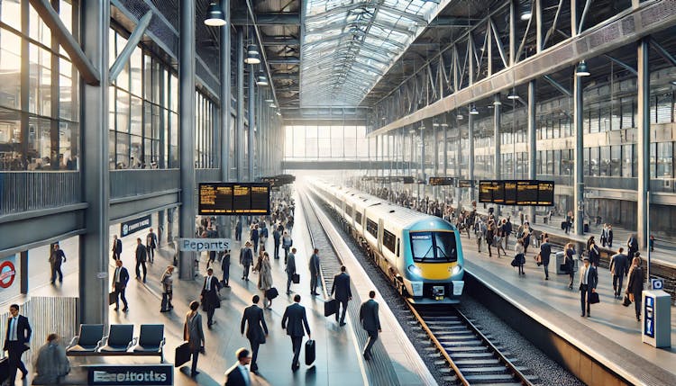 AI-generated image of a train station