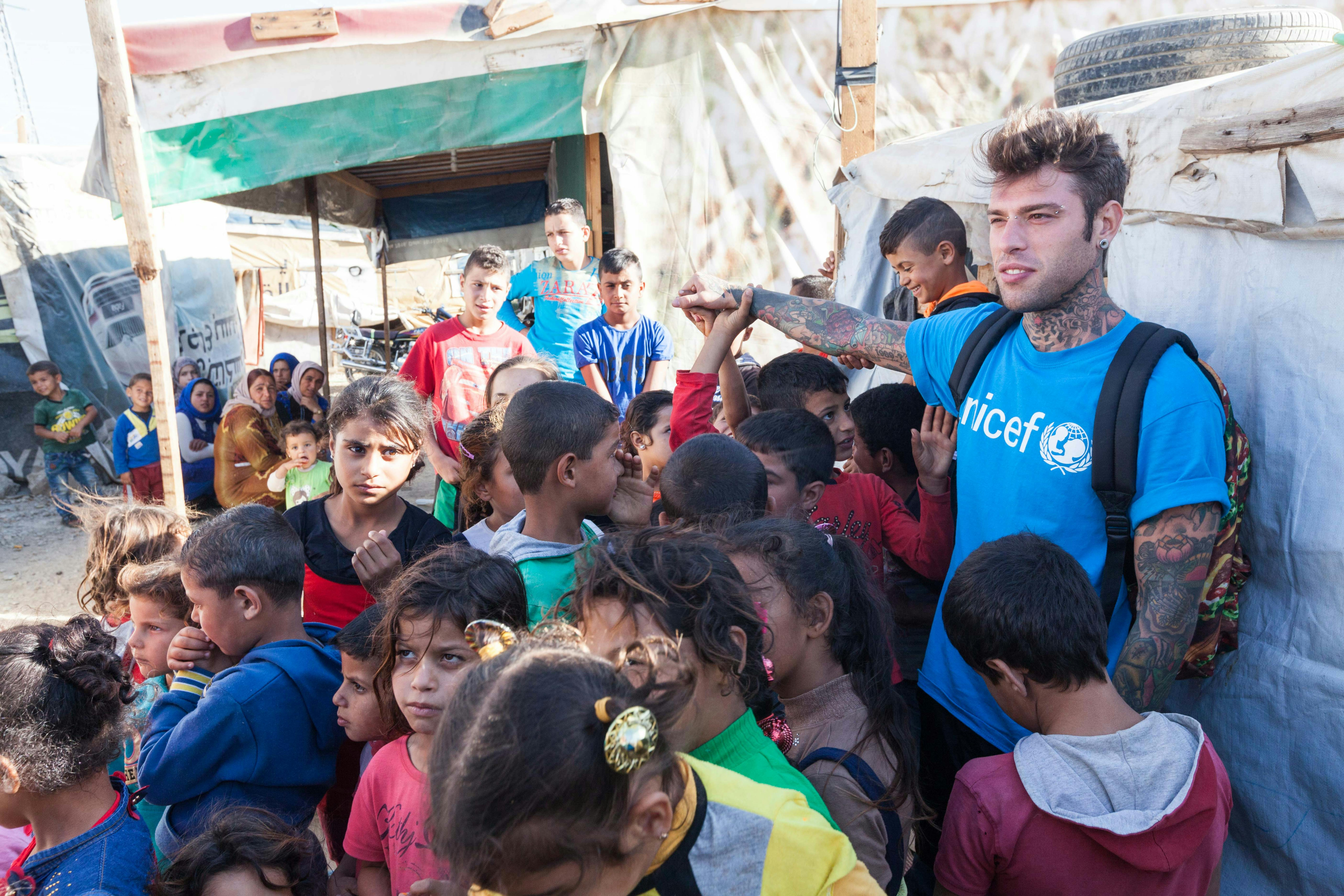 Fedez, in missione in Libano con UNICEF nel 2016