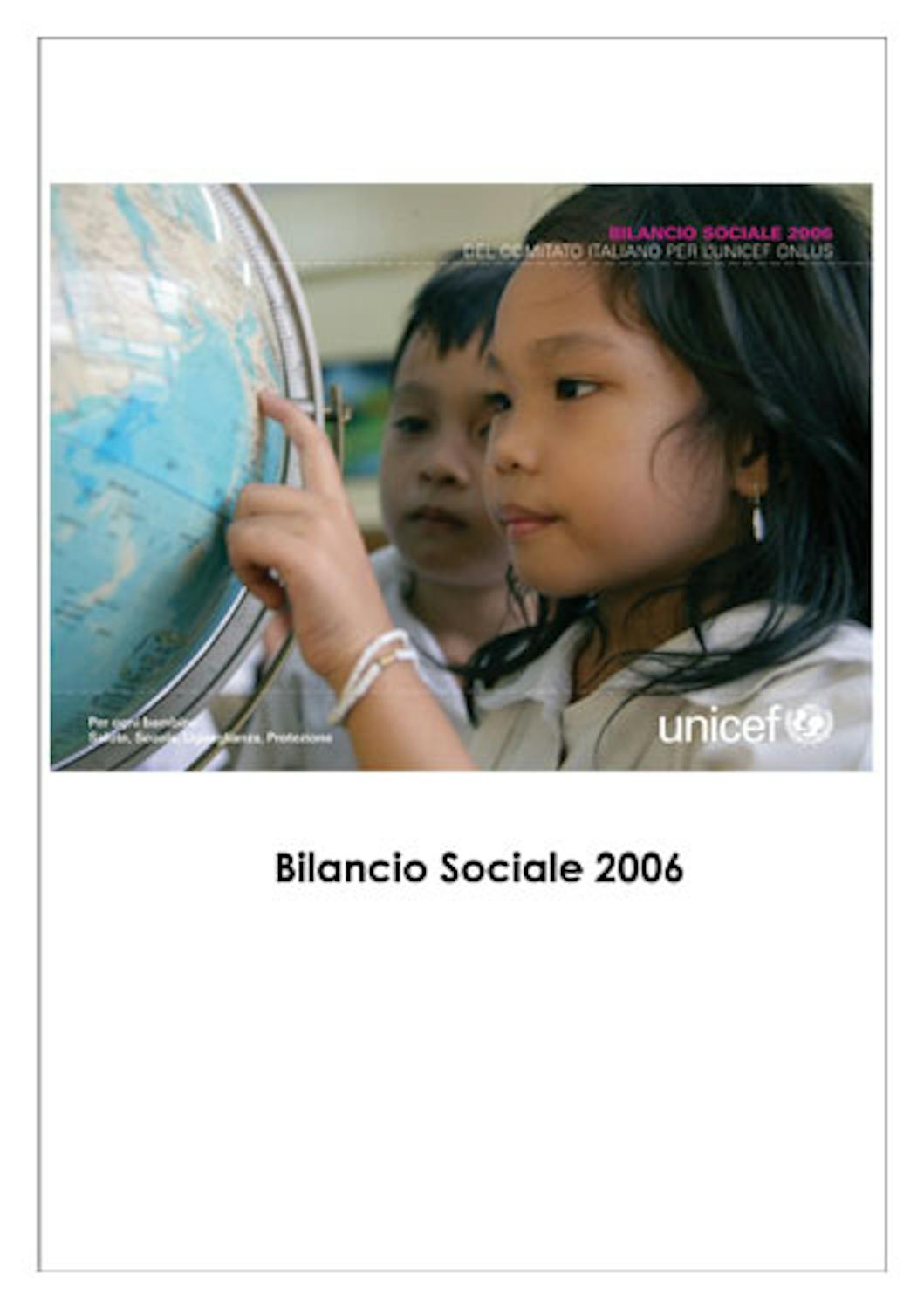 Bilancio Sociale 2006 del Comitato Italiano per l'UNICEF
