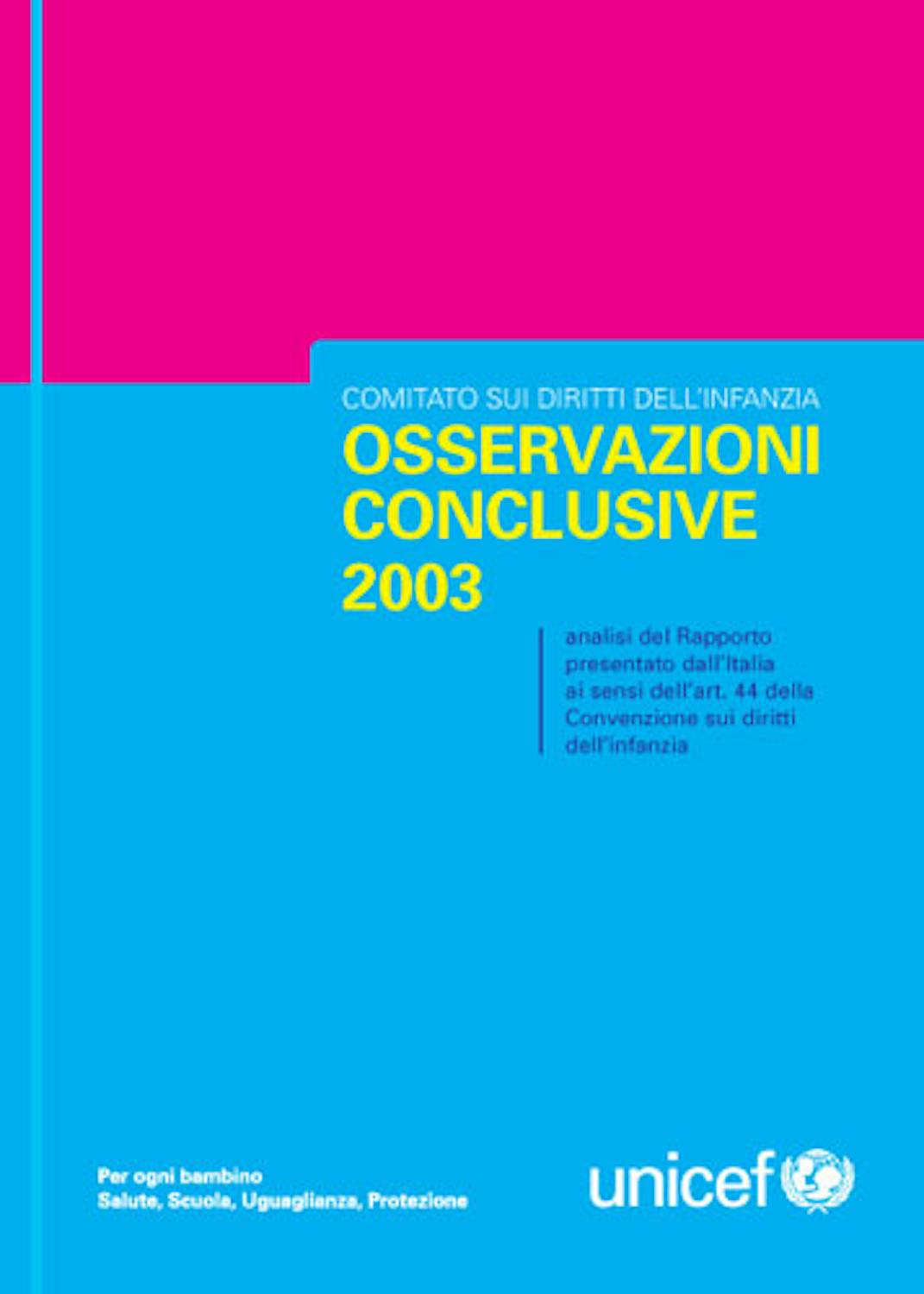 Osservazioni conclusive 2003
